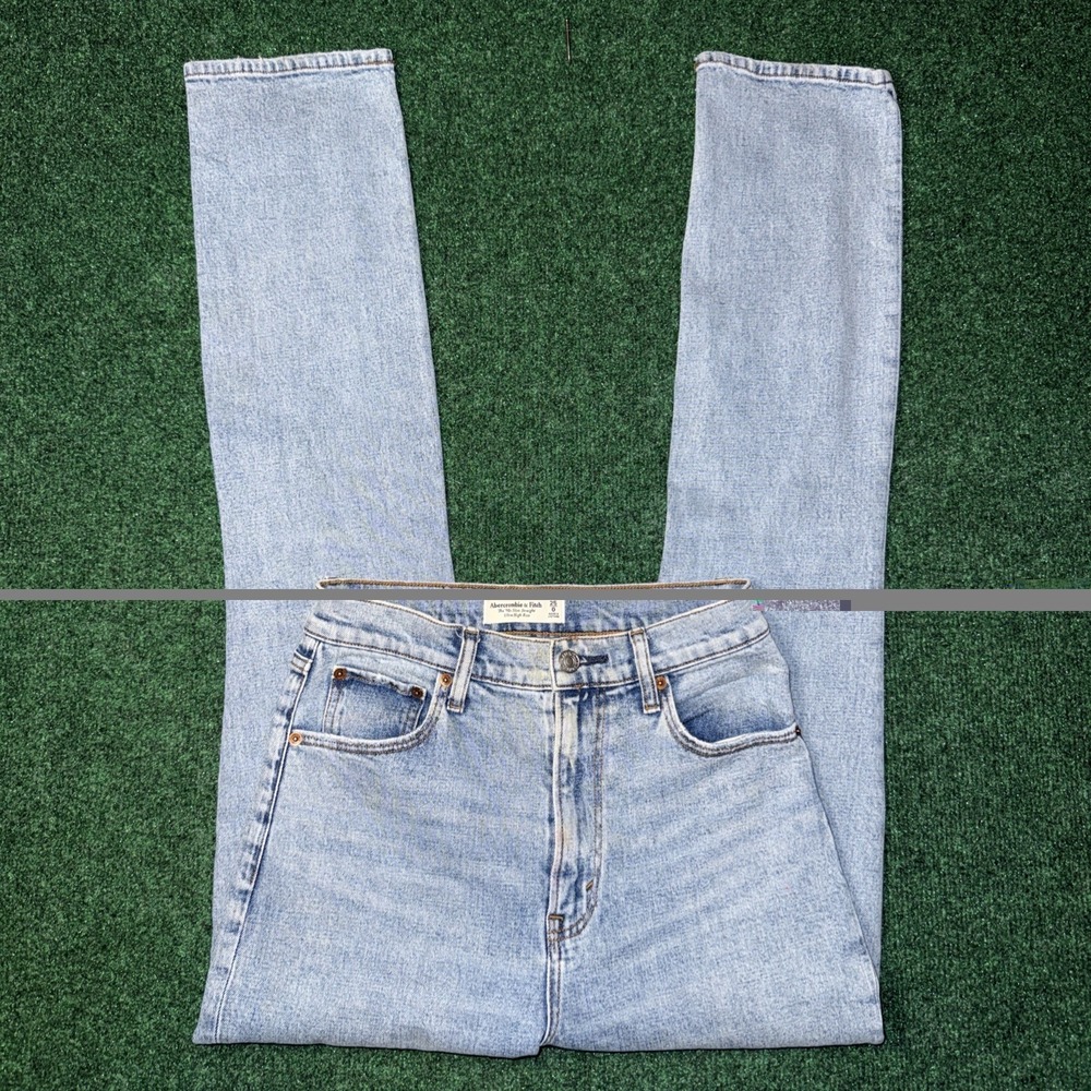 Abercrombie & Fitch 90's‎ Slim Straight High Rise Womens Light Wash Jeans Size 0